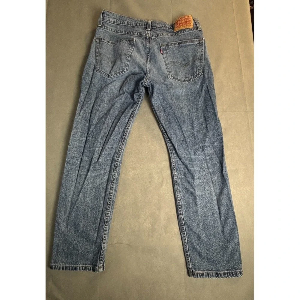 Levi's  502 Jeans Men 34x30 Medium Blue Stretch‎  5-Pockets Zip Fly Outdoor